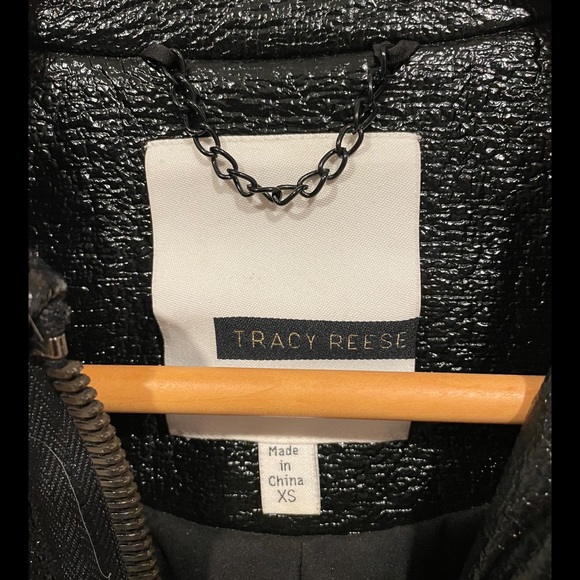 Tracy Reese- Maxwell - Moto Studded Patent Black Jacket-  Size XS - Picture 4 of 8